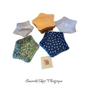 Longaberger 2001 Red Shining Star Basket, Liners, & Protectors lot. Free ship